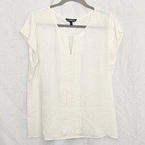 Cream Keyhole Blouse